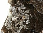 Polished Septarian Geode Sculpture - Black Crystals #45203-3